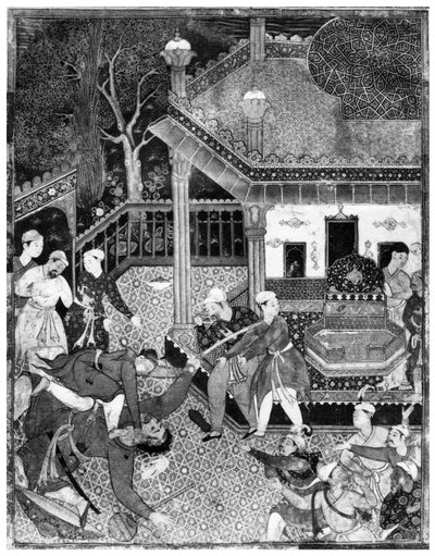 Miniatuur uit de Dastan e-Amir Hamza, ca. 1500 1958 door Unbekannt