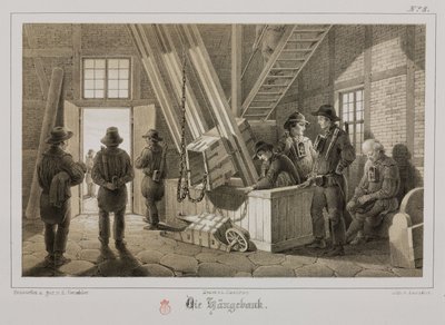 Mijnbouw, metaalertsen mijnschacht, Duitsland, ca. 1851 door Unbekannt