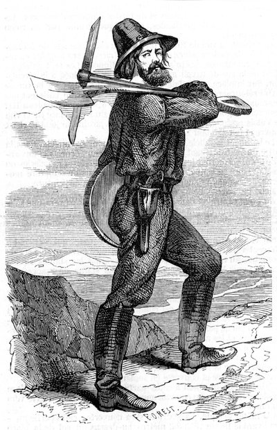Mijnprospector in de Californische goudvelden, 1853 door Unbekannt