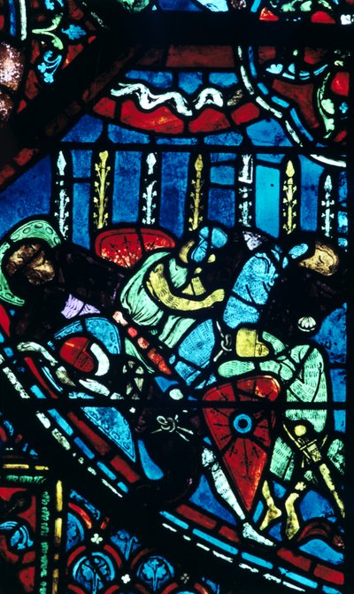 Wonder van de bloeiende lansen, glas-in-lood, Kathedraal van Chartres, Frankrijk, c1225 door Unbekannt