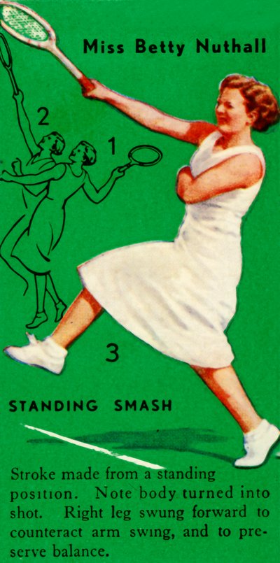 Miss Betty Nuthall - Staande smash door Unbekannt