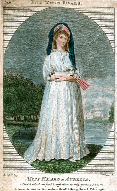 Miss Heard als Aurelia, 1796 door Unbekannt