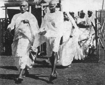 Mohandas Gandhi, Indiase nationalistische leider, op weg naar het congres door Unbekannt