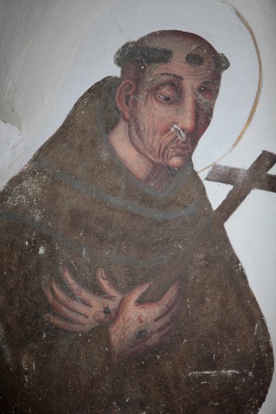Klooster van Saorge 17e-eeuws schilderij met afbeelding van Sint Franciscus van Assisi, Saorge, Frankrijk door Unbekannt