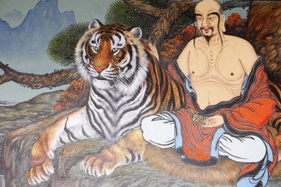 Monnik en tijger schilderij, Seoul, Zuid-Korea door Unbekannt