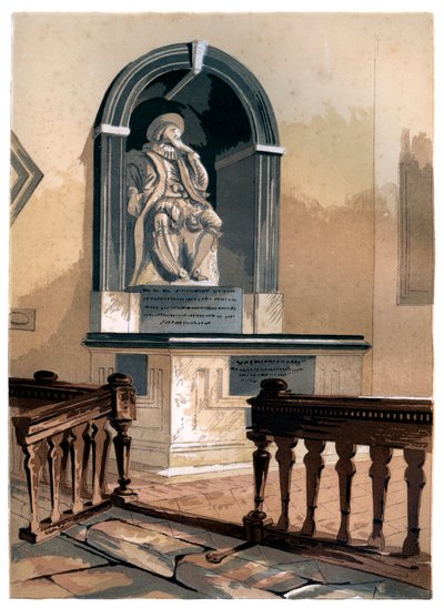 Monument voor Francis Bacon, in St Michaels Kerk nabij St Albans, Hertfordshire, ca. 1850 door Unbekannt