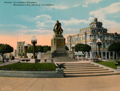 Monument voor geleerde en filosoof Jose de la Luz Caballero, Havana, Cuba, c1920 door Unbekannt