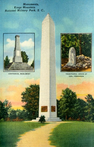 Monumenten, Kings Mountain. Nationaal Militair Park, S.C. door Unbekannt
