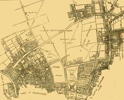 Moorfields en zijn Buurt Uit een Kaart van ongeveer 1720, c1872 door Unbekannt