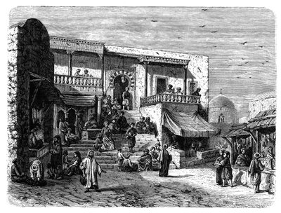 Moors koffiehuis in Sidi Bou Said, Tunis, ca. 1890 door Unbekannt