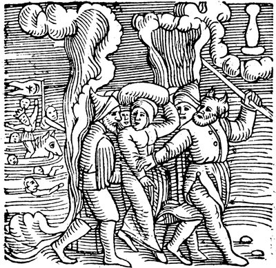 Mozes bevrijdt de Israëlieten uit Egypte, 1557 door Unbekannt