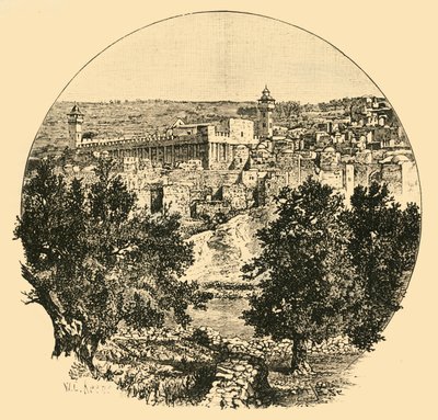 Moskee in Hebron, 1890 door Unbekannt