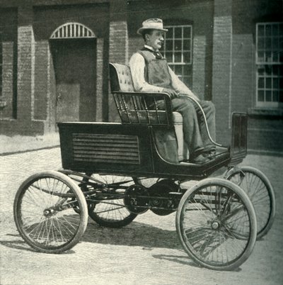 Auto uitgerust met de nieuwe opslagbatterij, 1902 door Unbekannt