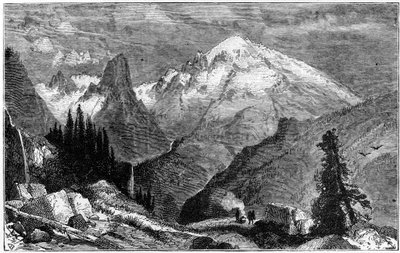Mount Shasta, noordelijke piek van de Sierra Nevada, Californië, VS, ca. 1870 door Unbekannt