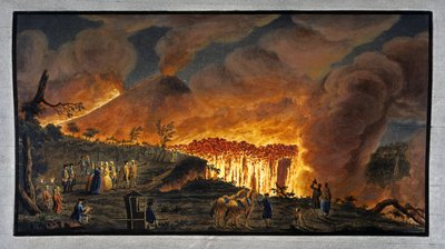 De Vesuvius uitbarstend 