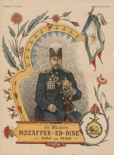 Mozaffar ad-Din Shah Qajar 1853-1907, Shahanshah van Perzië, 1896 door Unbekannt