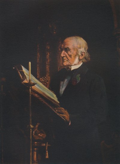 Mr Gladstone leest de les in de Hawarden Kerk door Unbekannt