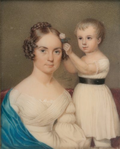 Mevrouw William Gordon Ver Planck en Haar Zoon Samuel Hopkins Ver Planck, ca. 1828 door Unbekannt