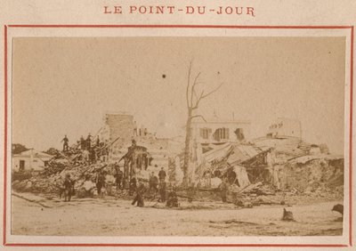 Gemeente Parijs (1871): uitzicht op de ruïnes in de wijk Point-du-Jour in Parijs in mei 1871 door Unbekannt