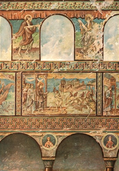 Muurschilderingen in de kerk van St. George, Oberzell, Reichenau, Duitsland, 1928 door Unbekannt