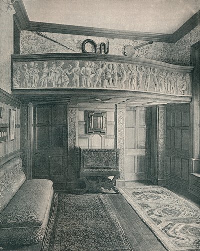 Muziekgalerij met beeldhouwwerk, ca. 1893 door Unbekannt