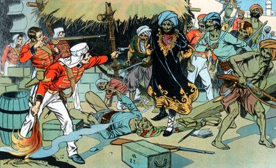 Muiters die het magazijn in Delhi aanvallen, Indiase Muiterij, 11 mei 1857 ca. 1900 door Unbekannt