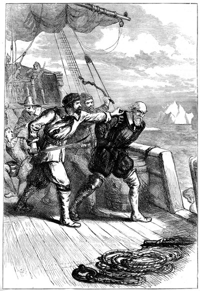 Muiterij op het schip van Henry Hudson door Unbekannt