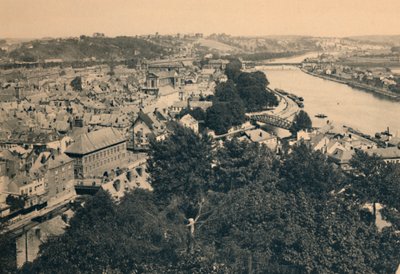 Namur. Uitzicht op de stad en samenvloeiing van Sambre en Maas, c1900 door Unbekannt