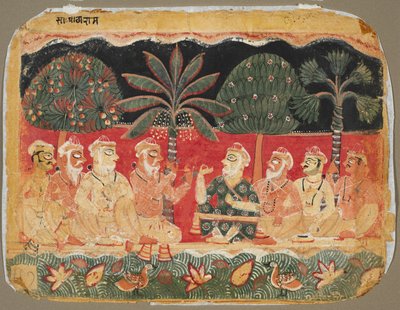 Nanda en de Ouderen, pagina uit een Bhagavata Purana door Unbekannt