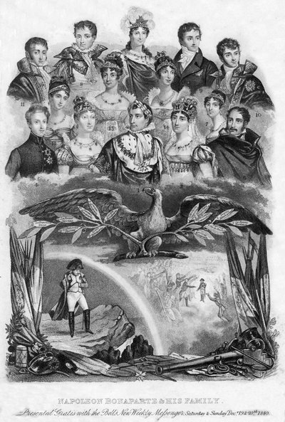Napoleon Bonaparte en zijn familie door Unbekannt