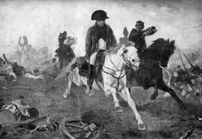 Napoleon Bonaparte aan het einde van de slag bij Waterloo, 18 juni 1815 door Unbekannt