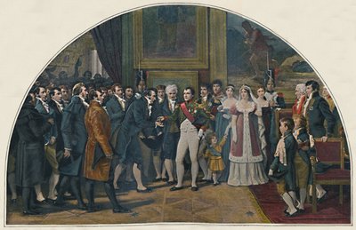 Napoleon decoreert de kunstenaars, c1808 door Unbekannt