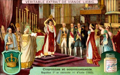 Napoleon I kroont zichzelf tot Koning van Italië in 1805, ca. 1900 door Unbekannt