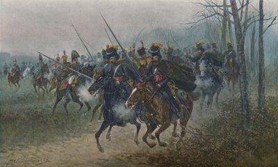 Napoleon en Zijn Staf Verrast Door Kozakken, 1812, 1896 door Unbekannt