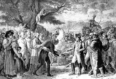 Napoleon ontvangt de sleutels van Wenen, Schloss Schönbrunn, 13 november 1805 door Unbekannt