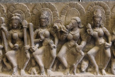 Nationaal museum van India, Delhi. Saptamatrikas (zeven goddelijke moeders). Pratihara door Unbekannt