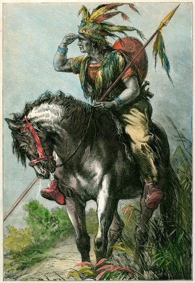 Inheemse Amerikaanse verkenner, ca. 1870 door Unbekannt