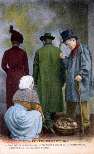 Inheemse Kleding van Sarthe, ca. 1900 door Unbekannt
