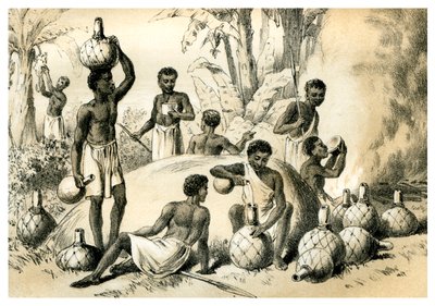 Inboorlingen maken Pombe, 1883 door Unbekannt