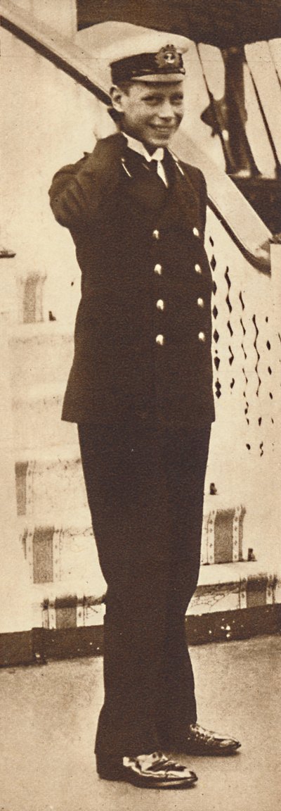 Marine cadet Prins Albert op het koninklijke jacht Victoria en Albert, 1912 door Unbekannt