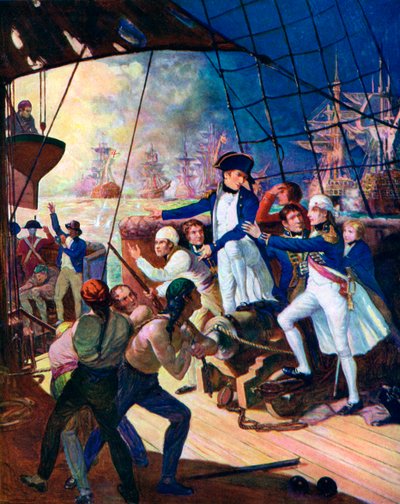 Nelson bij de Slag om de Nijl, 1798, ca. 1920 door Unbekannt