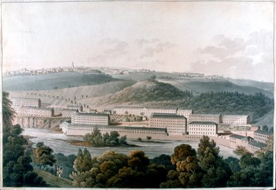 New Lanark Mills, Schotland, ca. 1815 door Unbekannt
