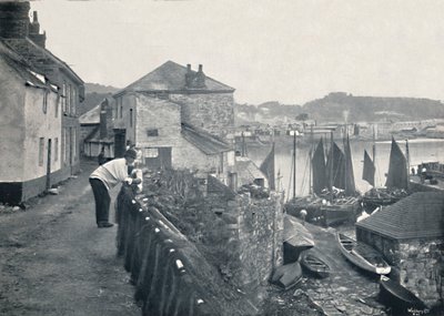 Newlyn - Uitzicht op het dorp en de haven, 1895 door Unbekannt