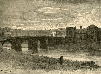 Newport Bridge en kasteel, 1898 door Unbekannt
