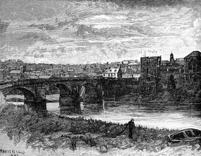 Newport Castle en brug, Newport, Wales, 1900 door Unbekannt