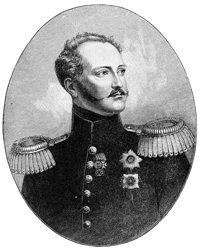 Nicolaas I 1796-1855, Tsaar van Rusland in militair uniform door Unbekannt