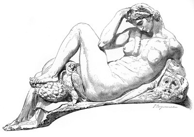 Nacht uit het graf van Julian de Medici, San Lorenzo Basiliek, Florence, Italië, 1882 door Unbekannt