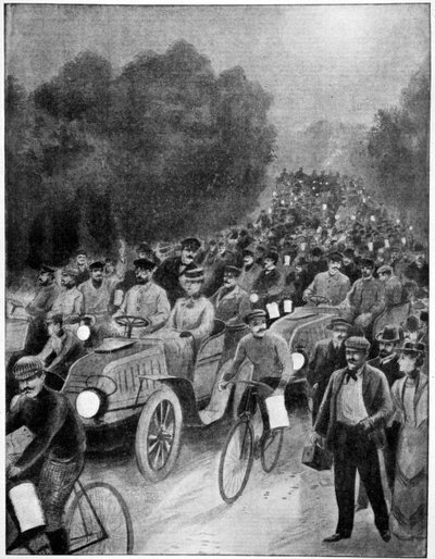 Nacht van het vertrek, Parijs naar Wenen race, 1902 door Unbekannt