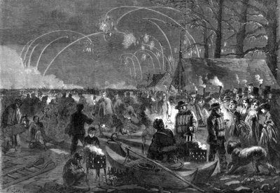 Nachtelijke scène op de Serpentine, Londen, 19e eeuw door Unbekannt