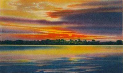 Avondval op de Magdalena-rivier, Barranquilla, ca. 1940s door Unbekannt